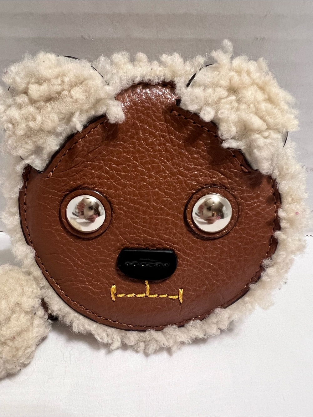 Extremely Rare Coach F64710  Teddy Bear Leather and Shearling Coin Purse - Picture 2 of 16